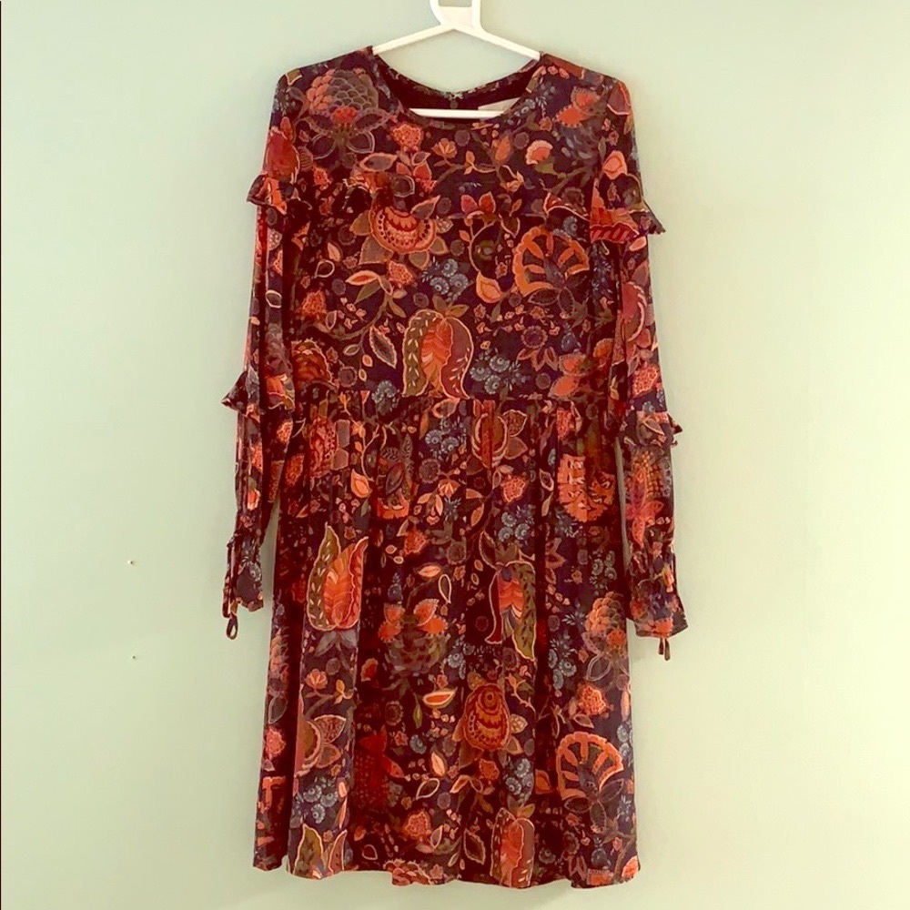 Loft Size 2 Floral Long Sleeve Dress